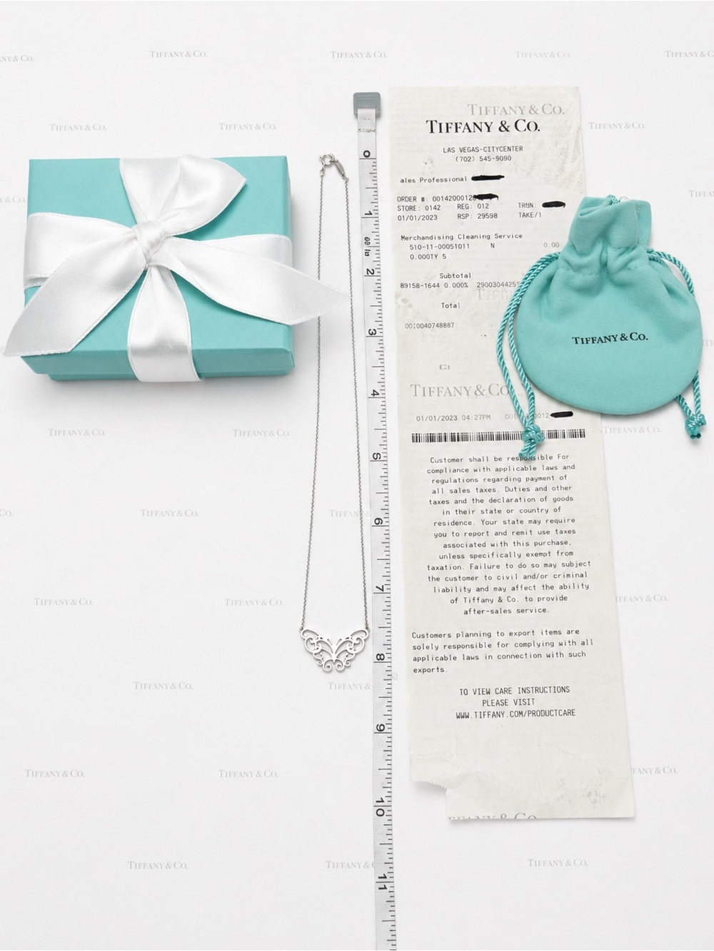 NEW Tiffany & Co. Enchant Filigree Butterfly Necklace Sterling Silver Gift Box - Picture 7 of 8
